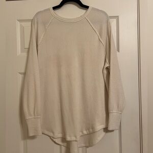 Women's Cream Waffle Long Sleeve